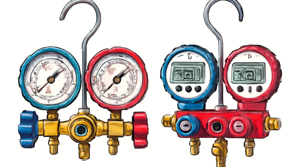 Manifold analógico e manifold digital para ar-condicionado