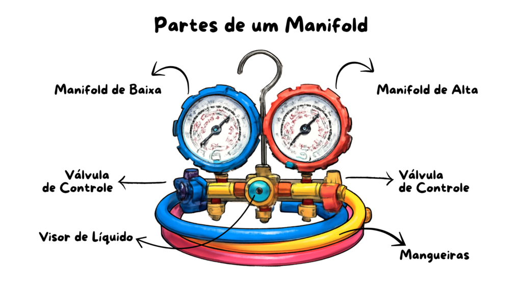 As partes de um manifold para refrigeração