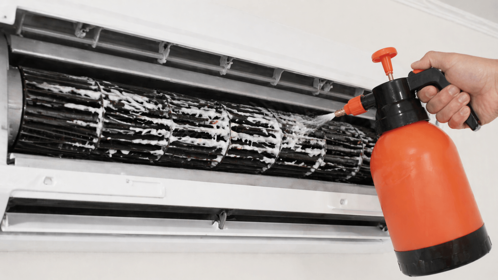 Limpeza da turbina da evaporadora do ar condicionado